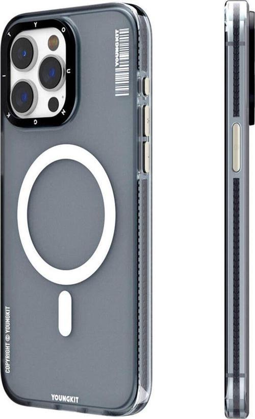 İphone 15 Pro Max Uyumlu Kılıf Magsafe Şarj Özellikli Youngkit Jiansha Serisi Kapak Siyah