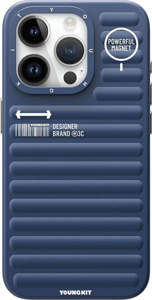 İphone 15 Pro Uyumlu Kılıf Mat Renkli Tasarım Youngkit Original Serisi Kapak Mavi
