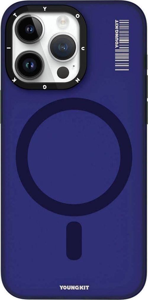 İphone 15 Pro Max Uyumlu Kılıf Magsafe Şarj Özellikli Youngkit Hidden Sand Serisi Kapak Mavi