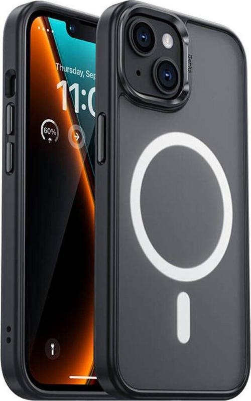 iphone 15 Plus Kılıf Magsafe Şarj Özellikli Benks Mist Protective Kapak Siyah
