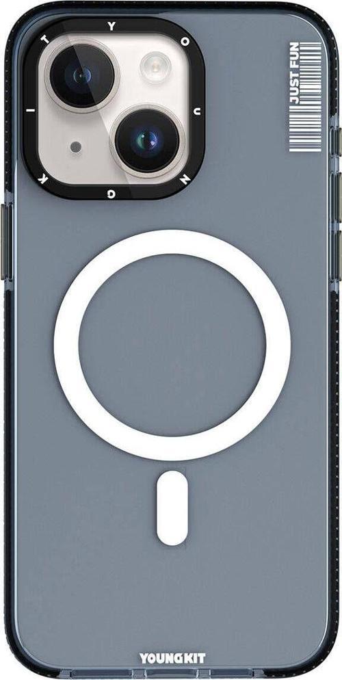İphone 15 Kılıf Magsafe Şarj Özellikli Youngkit Crystal Color Serisi Kapak Siyah