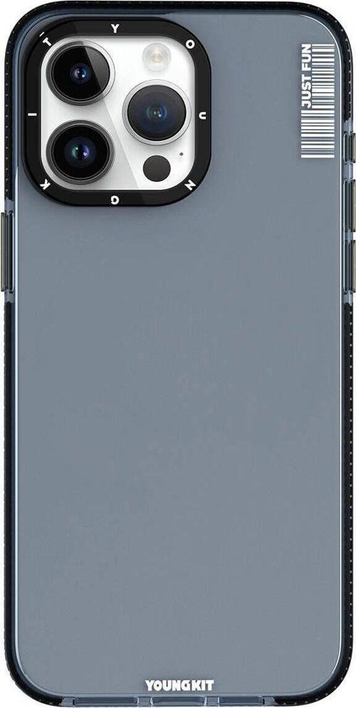 İphone 15 Pro Max Kılıf Pürüzsüz Düz Arka Yüzey Youngkit Crystal Color Serisi Kapak Siyah