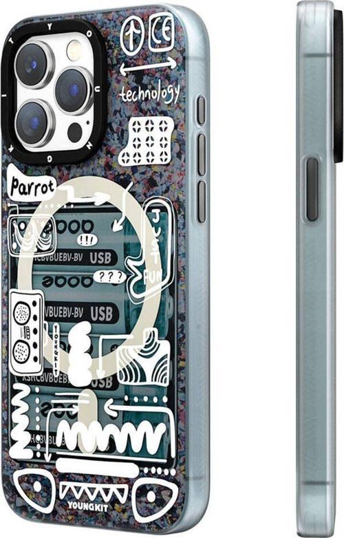 İphone 15 Pro Max Uyumlu Kılıf Magsafe Şarj Özellikli Youngkit Dark Matter Serisi Kapak Siyah