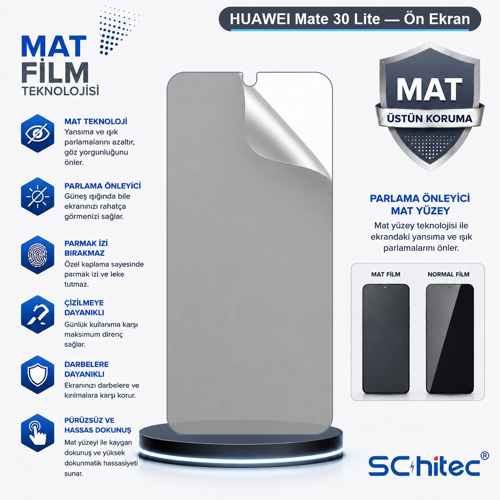 HUAWEI Mate 30 Lite Uyumlu Ön Yüzey Mat Hidrojel Ekran Koruyucu