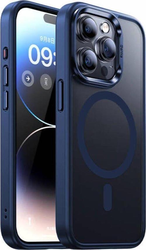 iphone 15 Pro Uyumlu Kılıf Magsafe Şarj Özellikli Benks Mist Protective Kapak Mavi