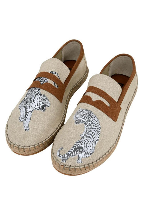 Erkek Vegan Krem Espadril - Uptown Tigers Tasarım