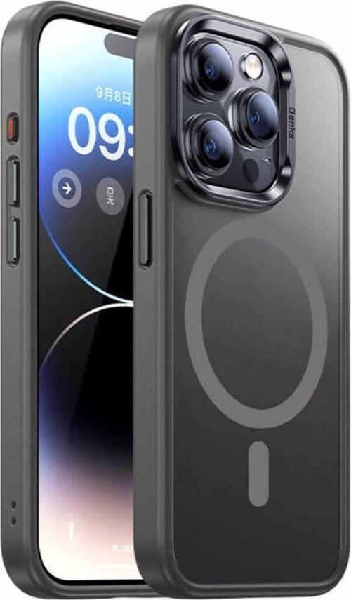 iphone 15 Pro Max Uyumlu Kılıf Magsafe Şarj Özellikli Benks Mist Protective Kapak Gri