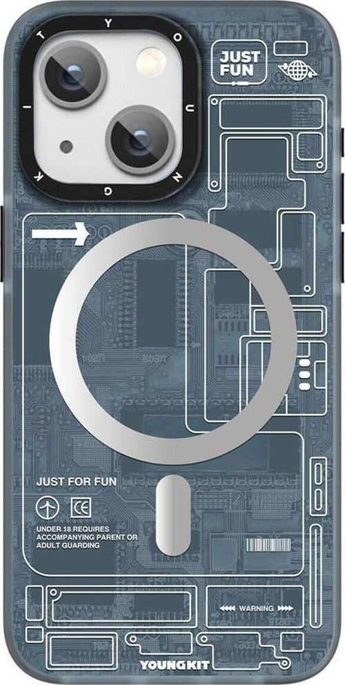 İphone 15 Plus Uyumlu Kılıf Magsafe Şarj Özellikli Youngkit Technology Serisi Kapak Siyah