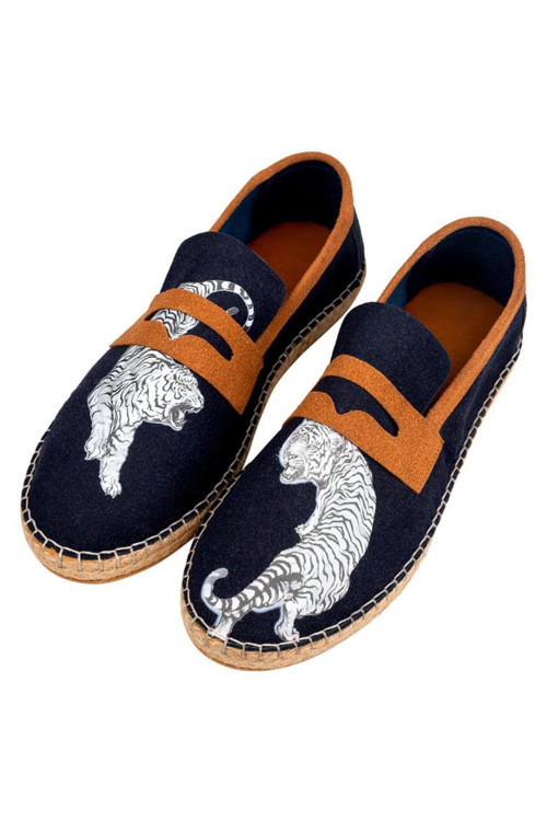 Erkek Vegan Lacivert Espadril - Uptown Tigers Navy Tasarım