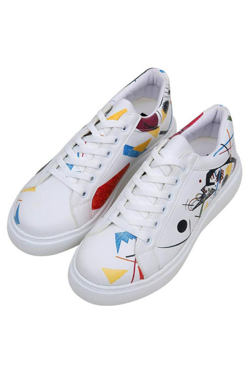 Kadın Vegan Deri Beyaz Sneakers - Crash Of Neuron Tasarım