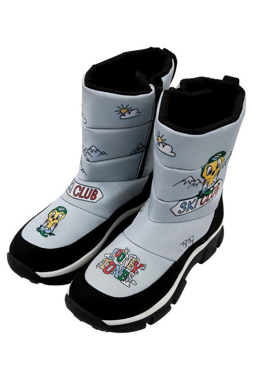 Kadın Vegan Gri Kar Botu - Warner Bros Looney Tunes Ski Club Tasarım