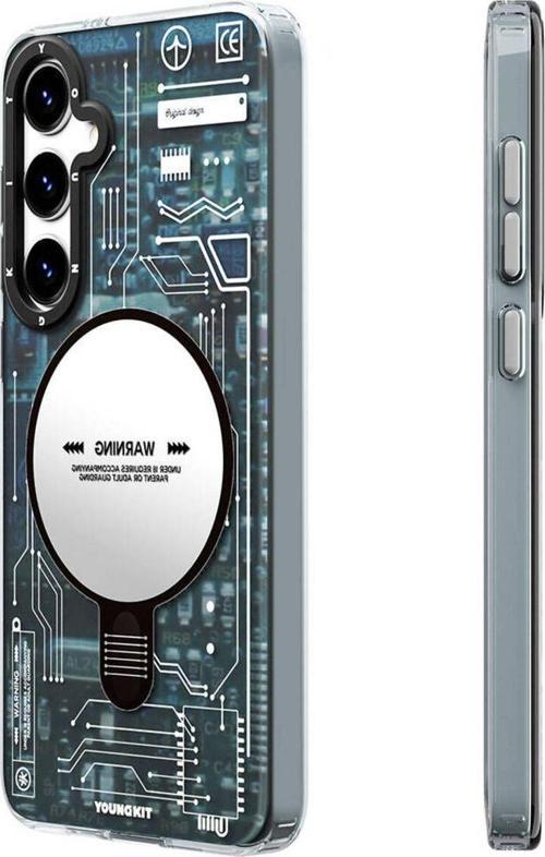 Galaxy S24 Plus Uyumlu Kılıf Magsafe Şarj Özellikli Youngkit Technology Serisi Kapak Mavi