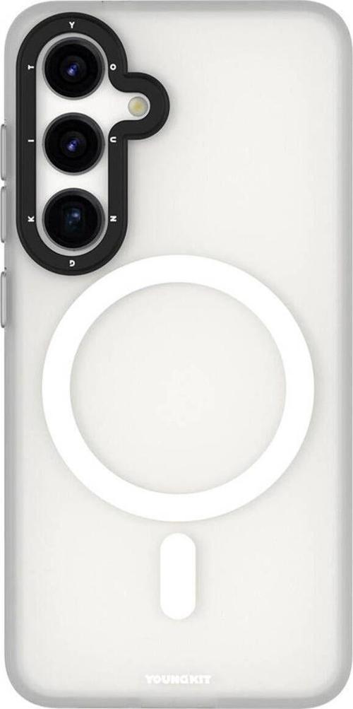 Galaxy S24 Uyumlu Kılıf Magsafe Şarj Özellikli Youngkit Hidden Sand Serisi Kapak Beyaz