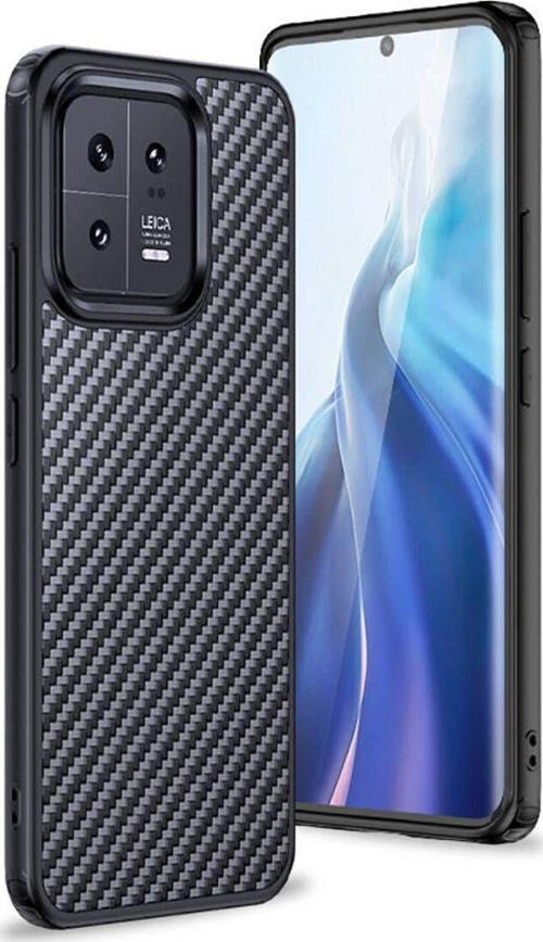 Xiaomi Mi 13 Pro Uyumlu Kılıf Aramid Karbon Fiber Magsafe Özellikli Wlons Radison Kapak Siyah