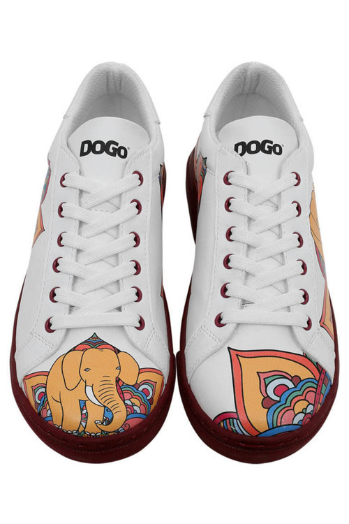 Kadın Vegan Deri Beyaz Sneakers - India Tasarım