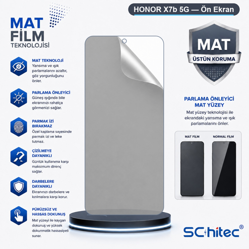 HONOR X7b 5G Uyumlu Ön Yüzey Mat Hidrojel Ekran Koruyucu