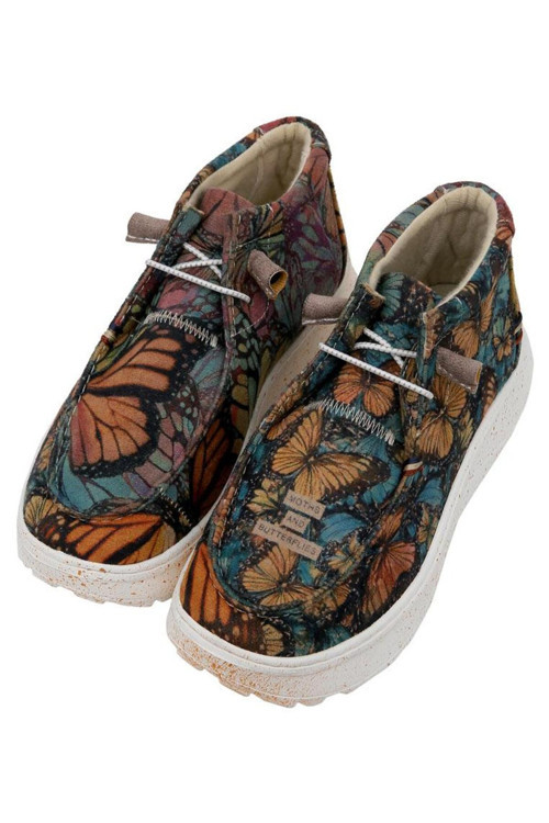 Kadın Vegan Deri Krem Bot - Moths And Butterflies Tasarım