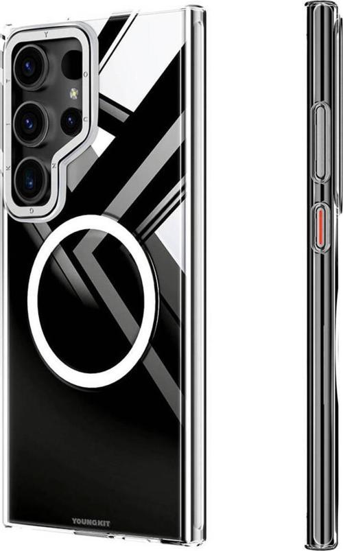 Galaxy S24 Ultra Uyumlu Kılıf Magsafe Sararmaya Dayanıklı Youngkit Clear Crystal Serisi Gümüş