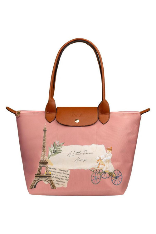 Kadın Vegan Pembe Large El Çantası - A Little Paris Always Tasarım