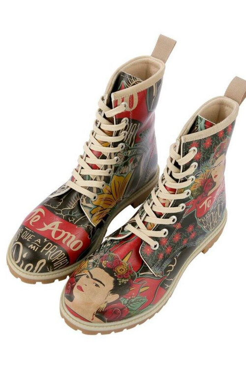 Te Amo / Tasarım Baskılı Vegan / Long Boots Kadin Bot