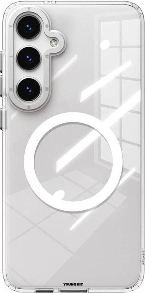 Galaxy S24 Uyumlu Kılıf Magsafe Sararmaya Karşı Dayanıklı Youngkit Clear Crystal Serisi Gümüş