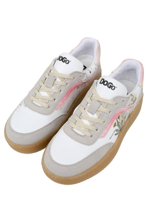 Kadın Vegan Deri Beyaz Sneakers - Botanical Notes Tasarım