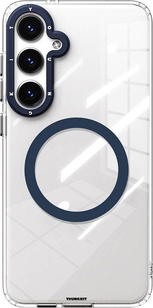 Galaxy S24 Uyumlu Kılıf Magsafe Sararmaya Karşı Dayanıklı Youngkit Clear Crystal Serisi Mavi