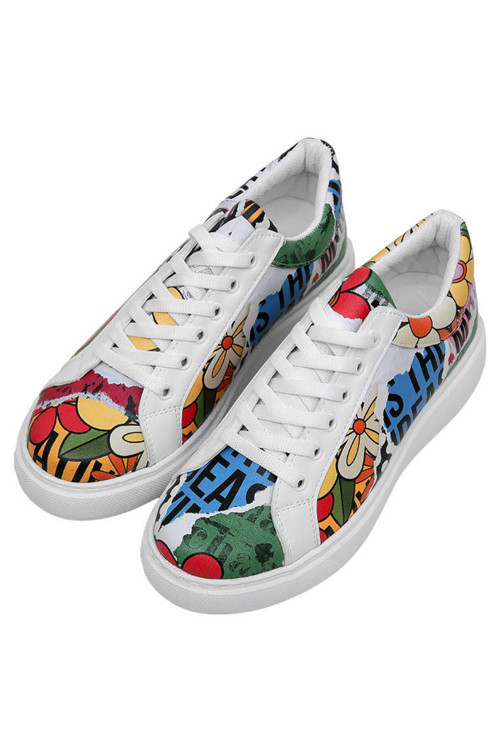 Kadın Vegan Deri Çok Renkli Sneakers - Creative Mess Tasarım