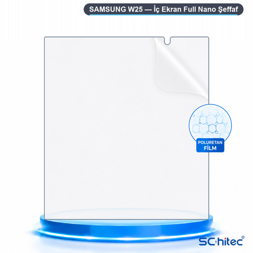 SAMSUNG W25 Uyumlu İç Ekran Full Şeffaf Nano Hidrojel Ekran Koruyucu