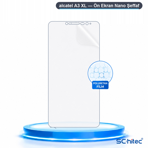 alcatel A3 XL Uyumlu Ön Yüzey Nano Şeffaf Hidrojel Ekran Koruyucu
