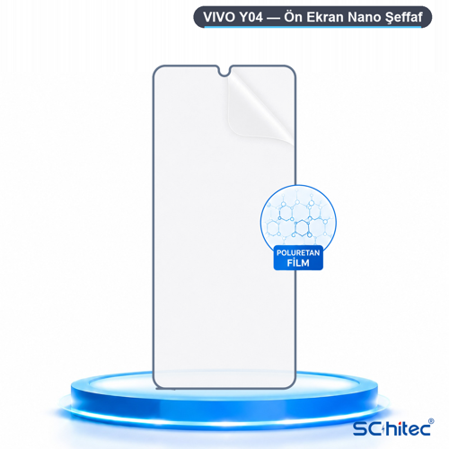 VIVO Y04 Uyumlu Ön Yüzey Nano Şeffaf Hidrojel Ekran Koruyucu