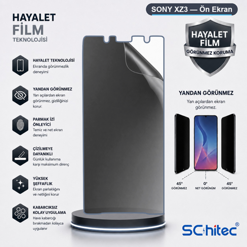SONY XZ3 Uyumlu Ön Yüzey Hayalet Privacy Hidrojel Ekran Koruyucu