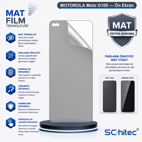 MOTOROLA Moto G100 Uyumlu Ön Yüzey Mat Hidrojel Ekran Koruyucu