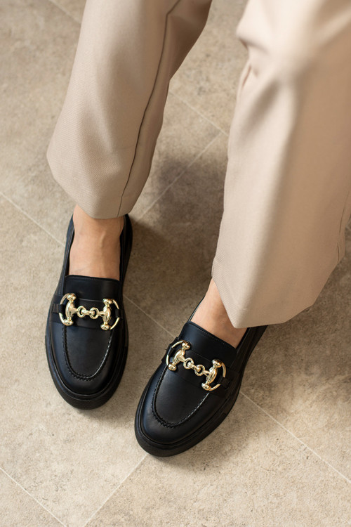 Monoco Oxford Ayakkabı Siyah Vegan Deri