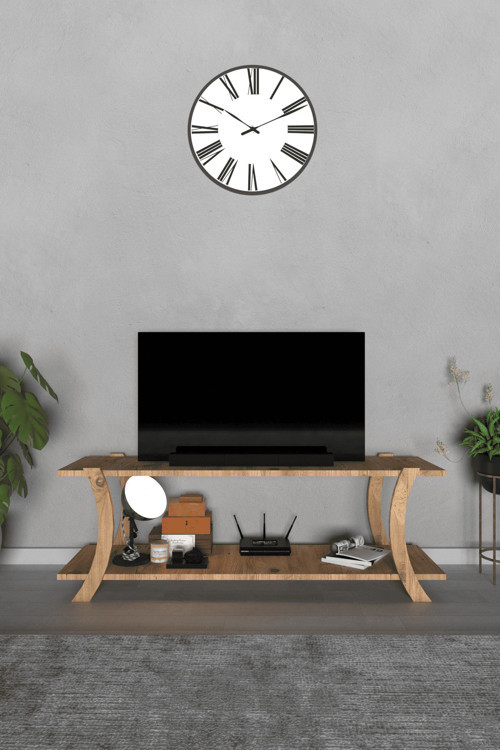 Liva Modern Tv Sehpası – Çift Katlı Fonksiyonel Televizyon Ünitesi