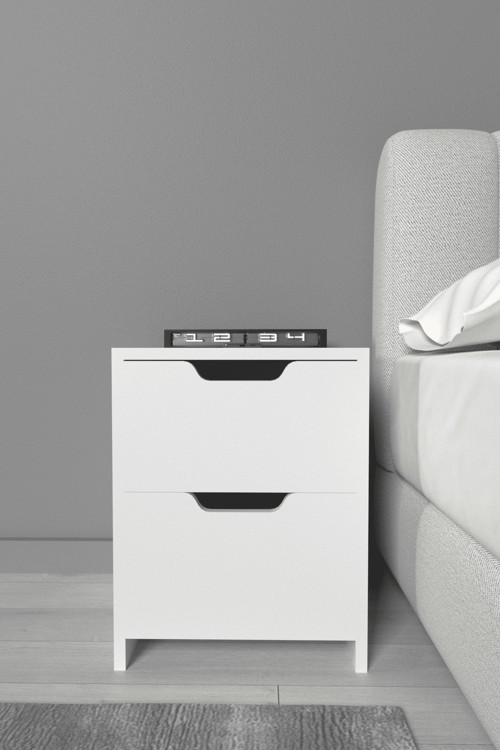 Niva 2 Çekmeceli Modern Komodin – Yatak Odası Başucu Sehpası