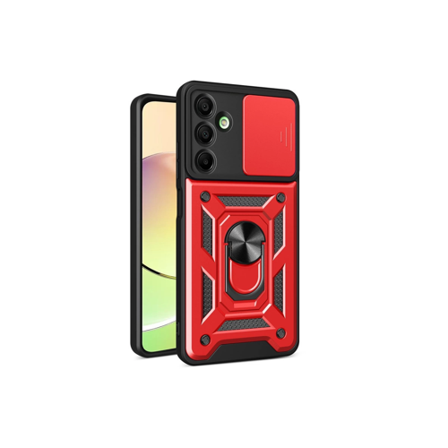 Galaxy A16 5G Kılıf Pars Lens Yüzüklü Silikon - Kırmızı