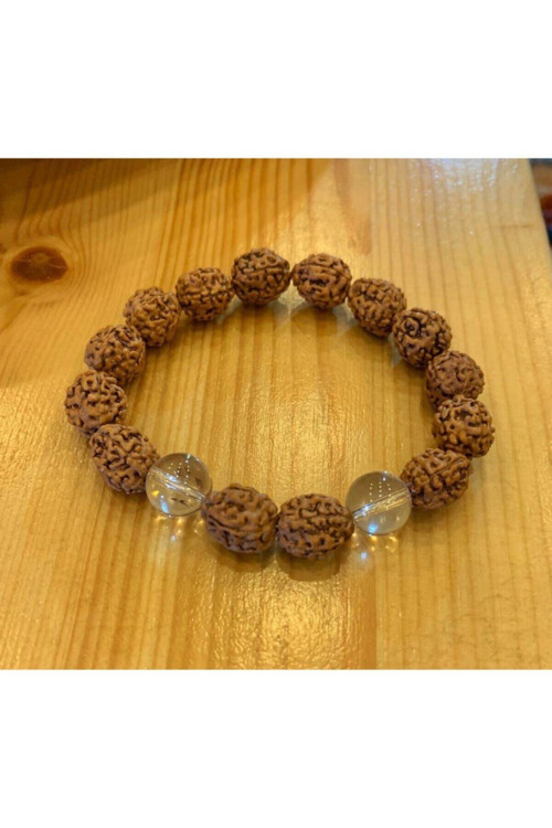 Sertifikalı Rudraksha(Rudrakşa)Tohumu Ve Kristal Kuvars Bileklik