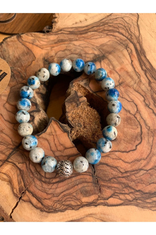 Sertifikalı K2 Jasper (Raindrop Azurite ) Bileklik