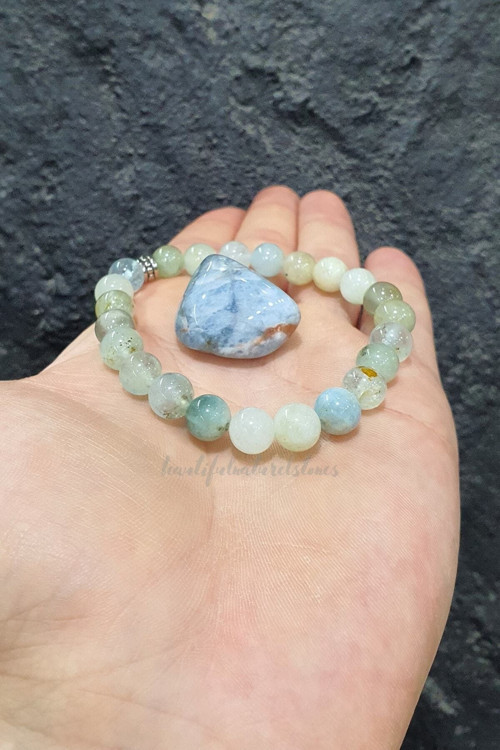 Sertifikalı Akuamarin (Aquamarine) Doğal Taş Bileklik ( Mutluluğun Ve Genç Bir Ruhun Simgesi )