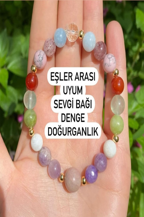 Sertifikalı Doğal Taş Eşler Arası Uyum Sevgi Bağı Denge Ve Doğurganlık Bilekliği