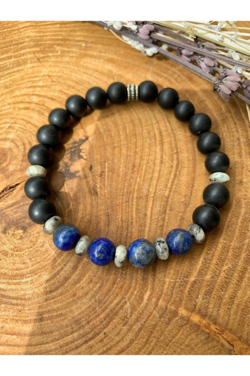 Sertifikalı Lapis Lazuli Jasper Ve Oniks Bileklik