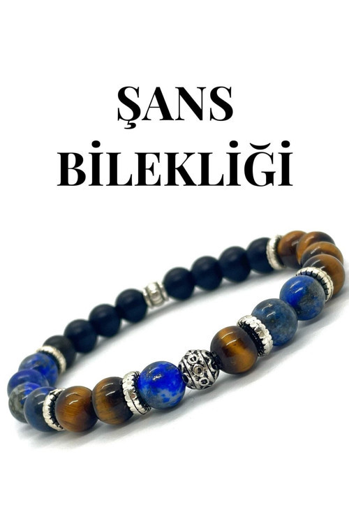 Doğal Taş - Şans Bilekliği - Lapis Lazuli - Kaplan Gözü - Obsidyen - Oniks - Doğaltaş Bileklik