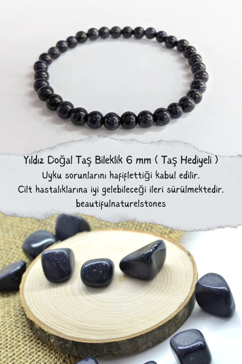 Yıldız Doğal Taş Bileklik 8 Mm ( Taş Hediyeli ) (Uyku Sorunu Ve Yıldız Düşüklüğü ) Aa Kalite