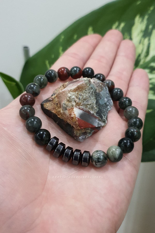 Kan Taşı Doğal Taş Bileklik 8 Mm ( Taş Hediyeli ) (Sezgileri Kuvvetlendirir) ( Aa Kalite )