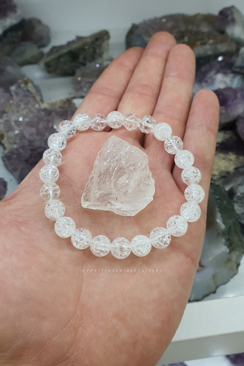 Necef Doğal Taş Bileklik Aa Kalite 8 Mm ( Kristal Kuvars Hediye ) (Dengeli Ve Sağlıklı Tutar)