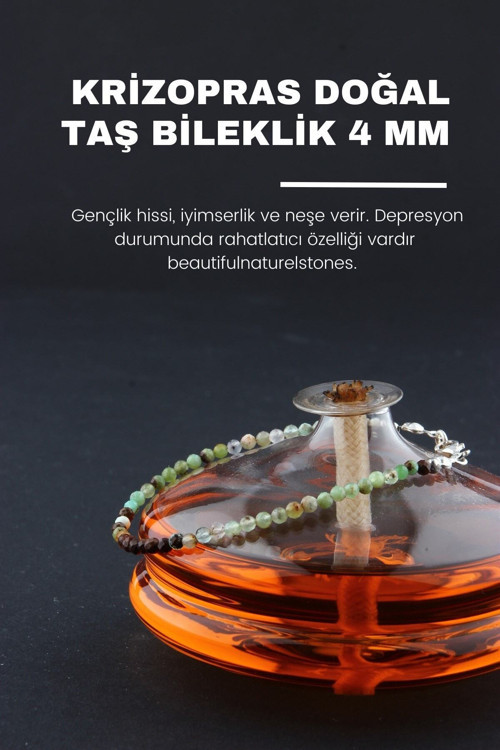 Krizopras Doğal Taş Bileklik 4 Mm ( Iyimserlik Ve Neşe )