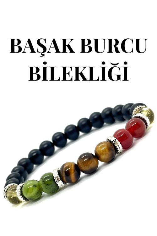 Doğaltaş - Başak Burcu Bilekliği - Sitrin - Yeşim Taşı - Kaplan Gözü - Akik - Doğaltaş Bileklik