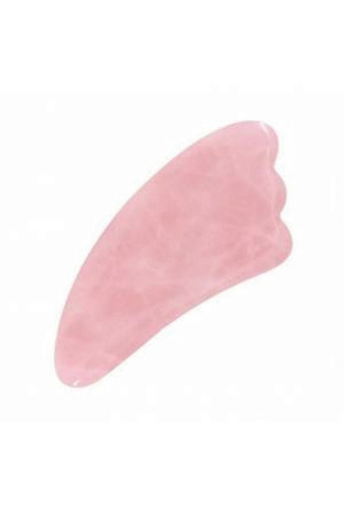 Eslant 3 Tırtıklı Pembe Kuvars Guasha Yüz Masaj Taşı Gençleştirici
