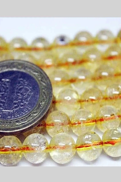 Sertifikalı Sitrin Taşı Küre Kesim 8 Mm 5 Adet